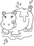 coloriage Hippopotames